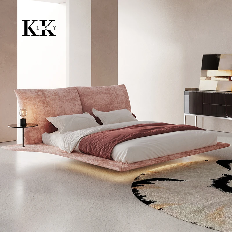 【星蔓*KKLSY】意式极简悬浮床现代风轻奢大户型全皮布艺软包花瓣床