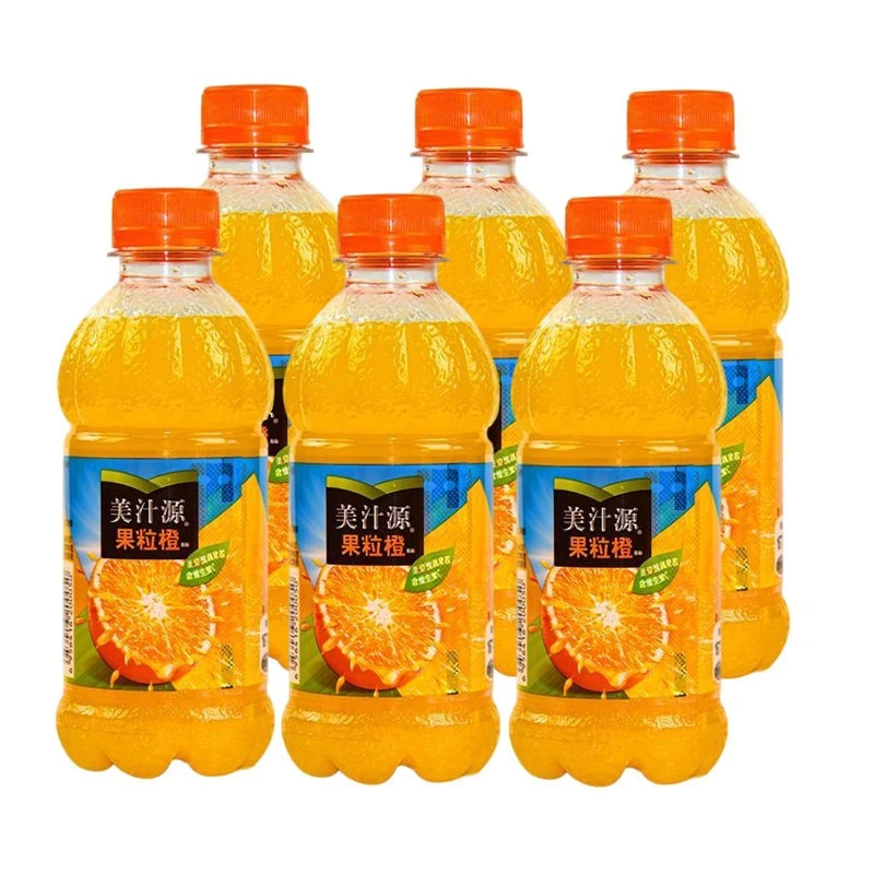 美汁源果粒橙小瓶300ml*6/瓶果味饮料含果粒风味迷你饮料橙汁饮料