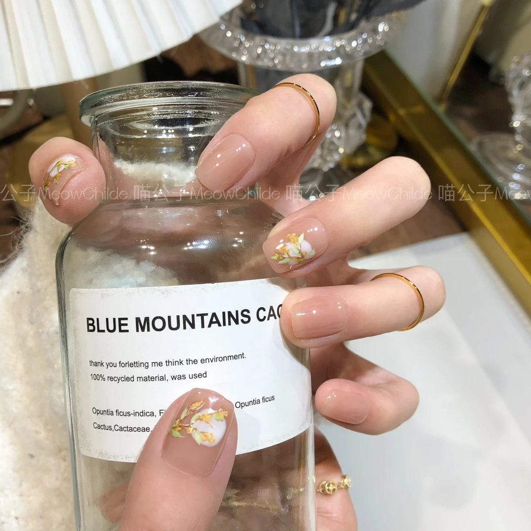 喵公子【静香花语】纯手工穿戴甲可拆卸美甲光疗甲