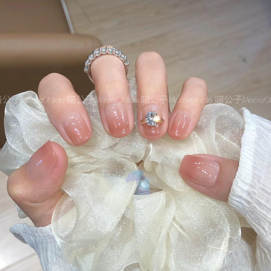 喵公子【一克拉】【施家全华钻】纯手工穿戴甲可拆卸美甲光疗甲