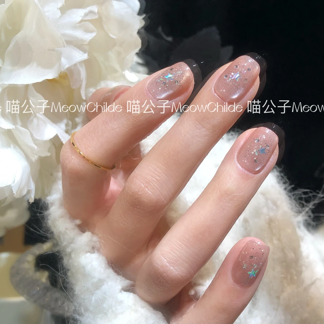 喵公子【星星点点】纯手工穿戴甲可拆卸美甲光疗甲