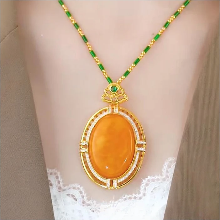 时尚百搭款新中式鹅蛋项链