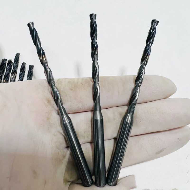 3.9硬质合金内冷旧钻头刃长50柄6.0钨钢中心出水高硬度加长麻花钻