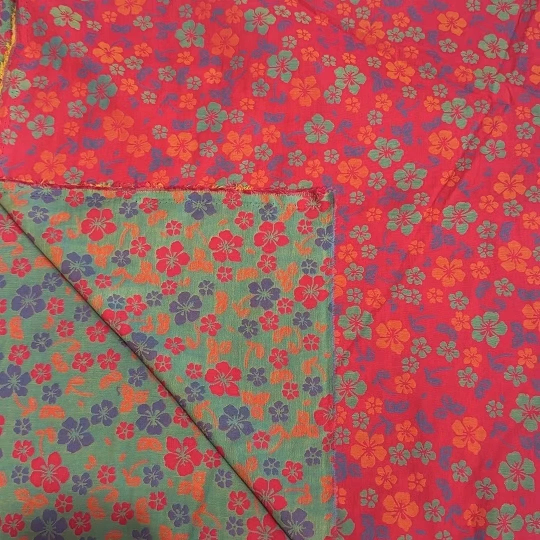 红色小碎花 1.2米 纯棉双层纱面料 布头细纱