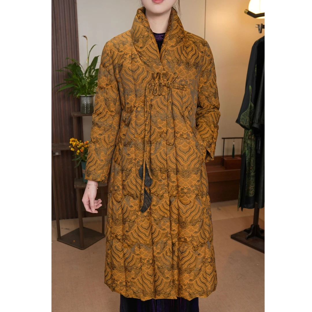 (古韵蚕依)秋冬新款气质时尚吧百搭国风羽绒服