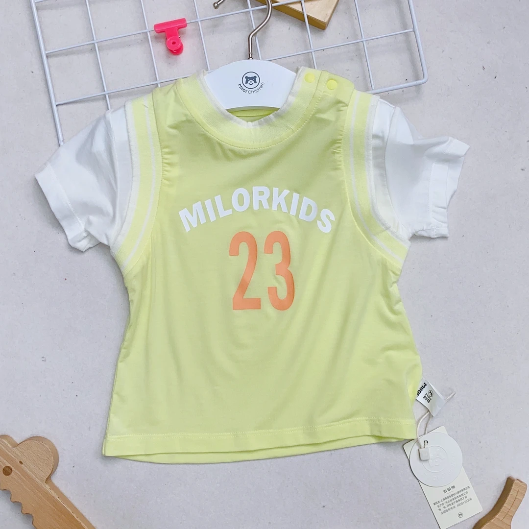 0721米乐熊莫代尔T恤短袖休闲夏季上衣儿童薄款