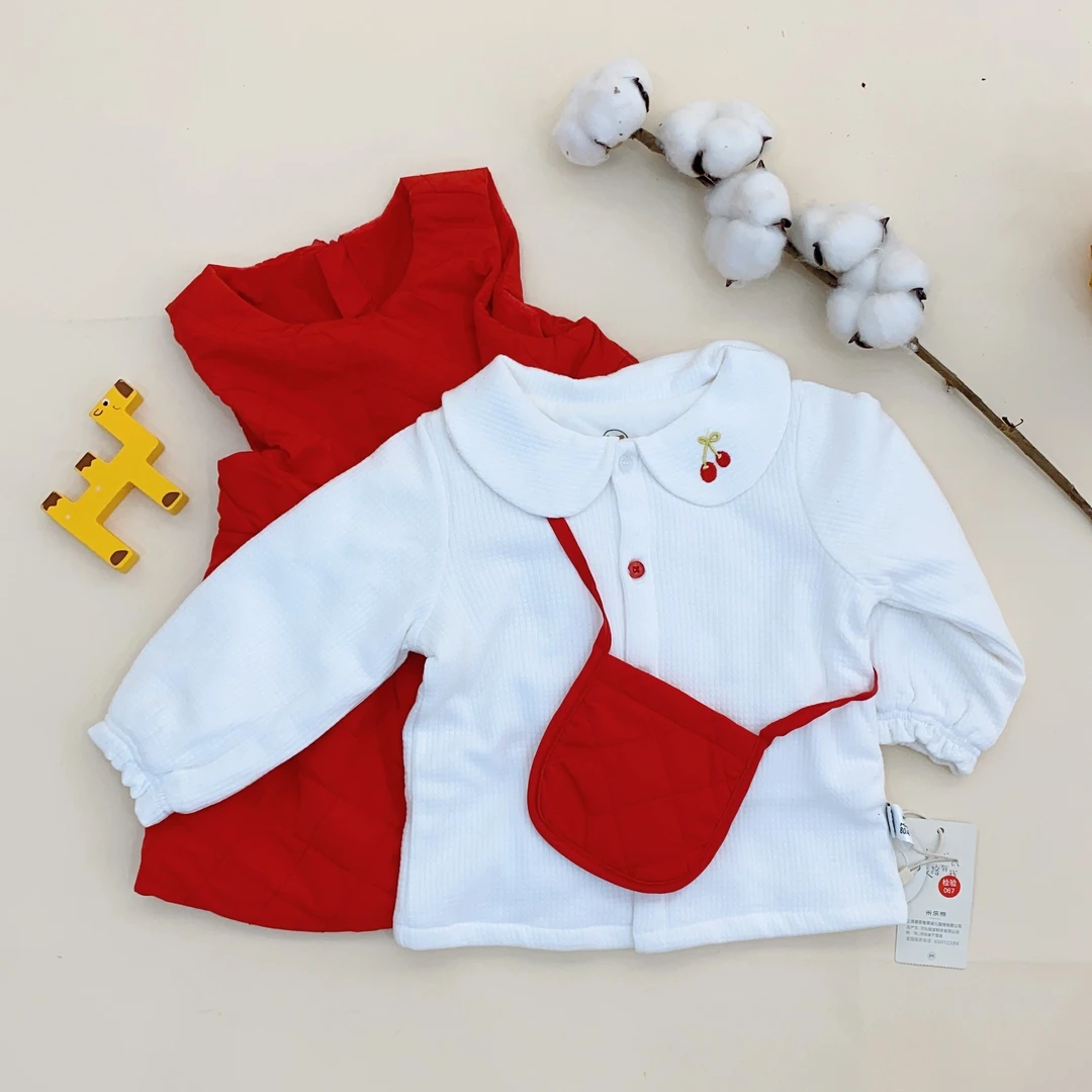 3191（薄棉）米乐熊女宝连衣裙连两件套冬季儿童装衣服ms3191td12