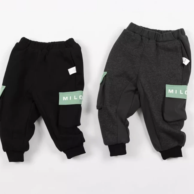 7102【加棉】米乐熊男女宝针织运动棉裤秋冬儿童童装外穿MW7102KD15