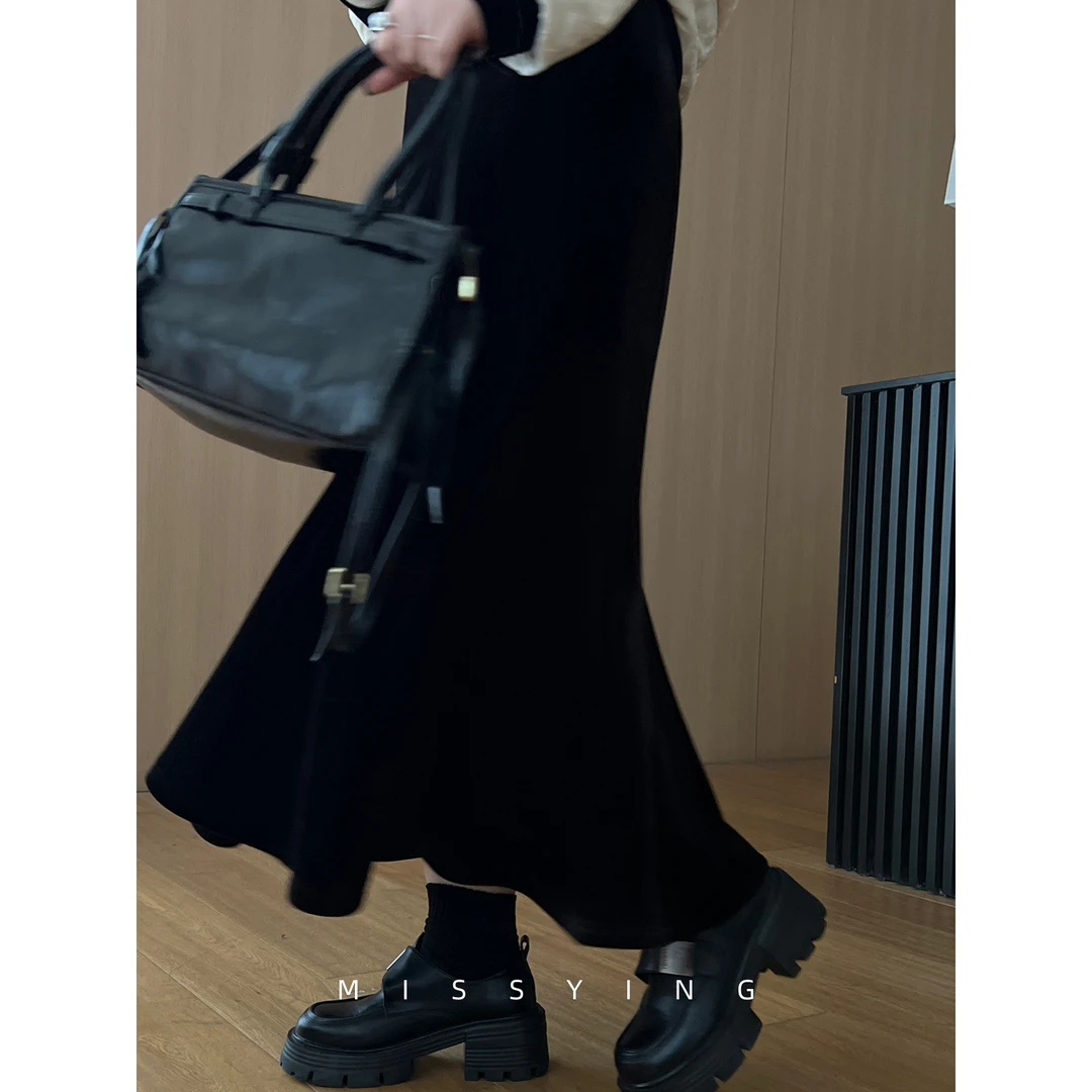 应小姐【虞美人】微胖大码女装法式风显瘦气质设计冬季鱼尾裙半裙