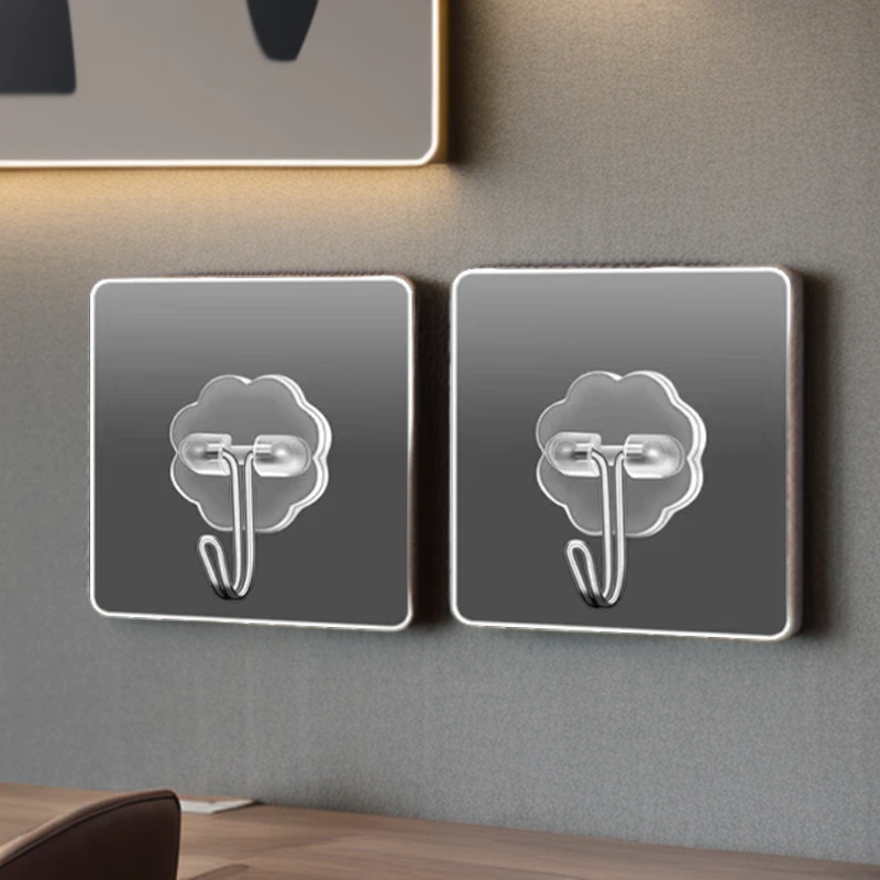 透明无痕挂钩家用防潮挂钩免打孔免钉卫生间粘钩粘贴创意防水自粘