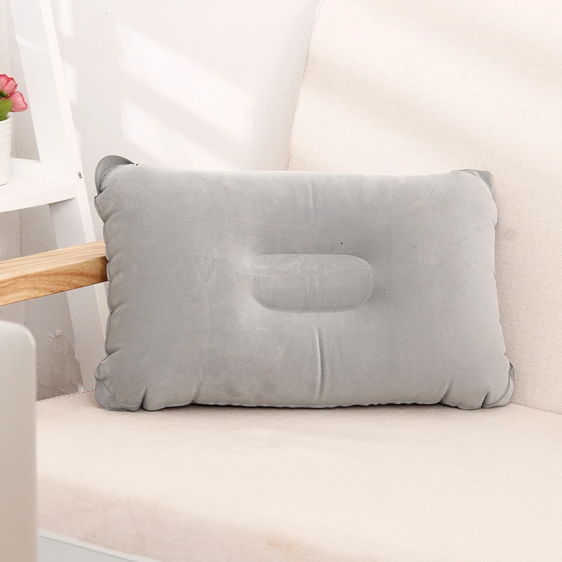 方形旅行枕植绒加厚枕头充气枕午睡枕大号便携垫枕单人枕头午休枕