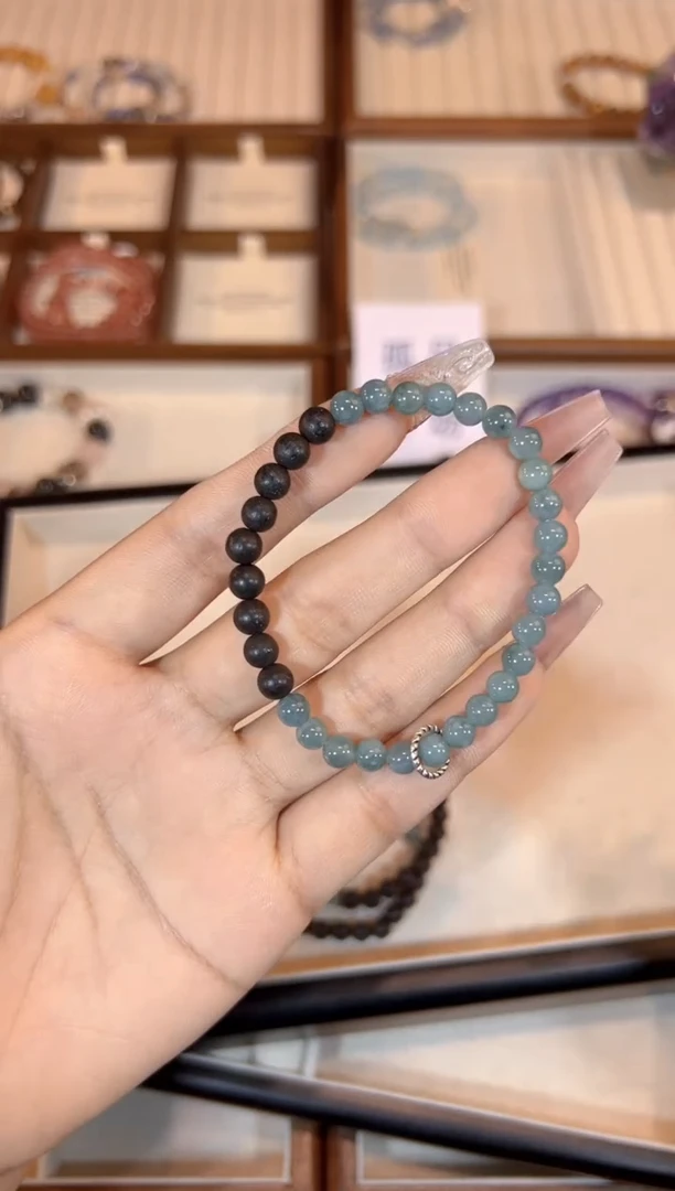 【闪购商品】水晶手链银S925镶嵌翡翠手链x389