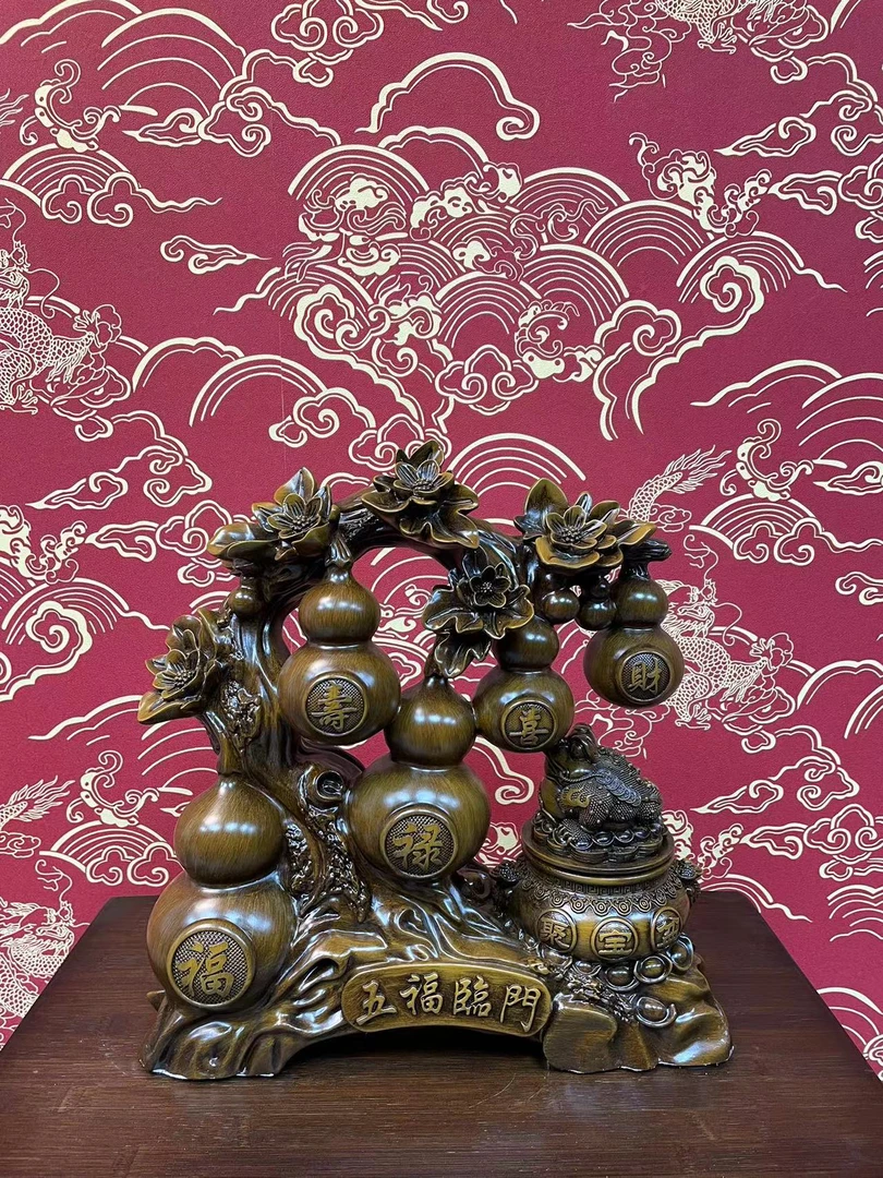 MJ《五福临门》葫芦工艺品摆件