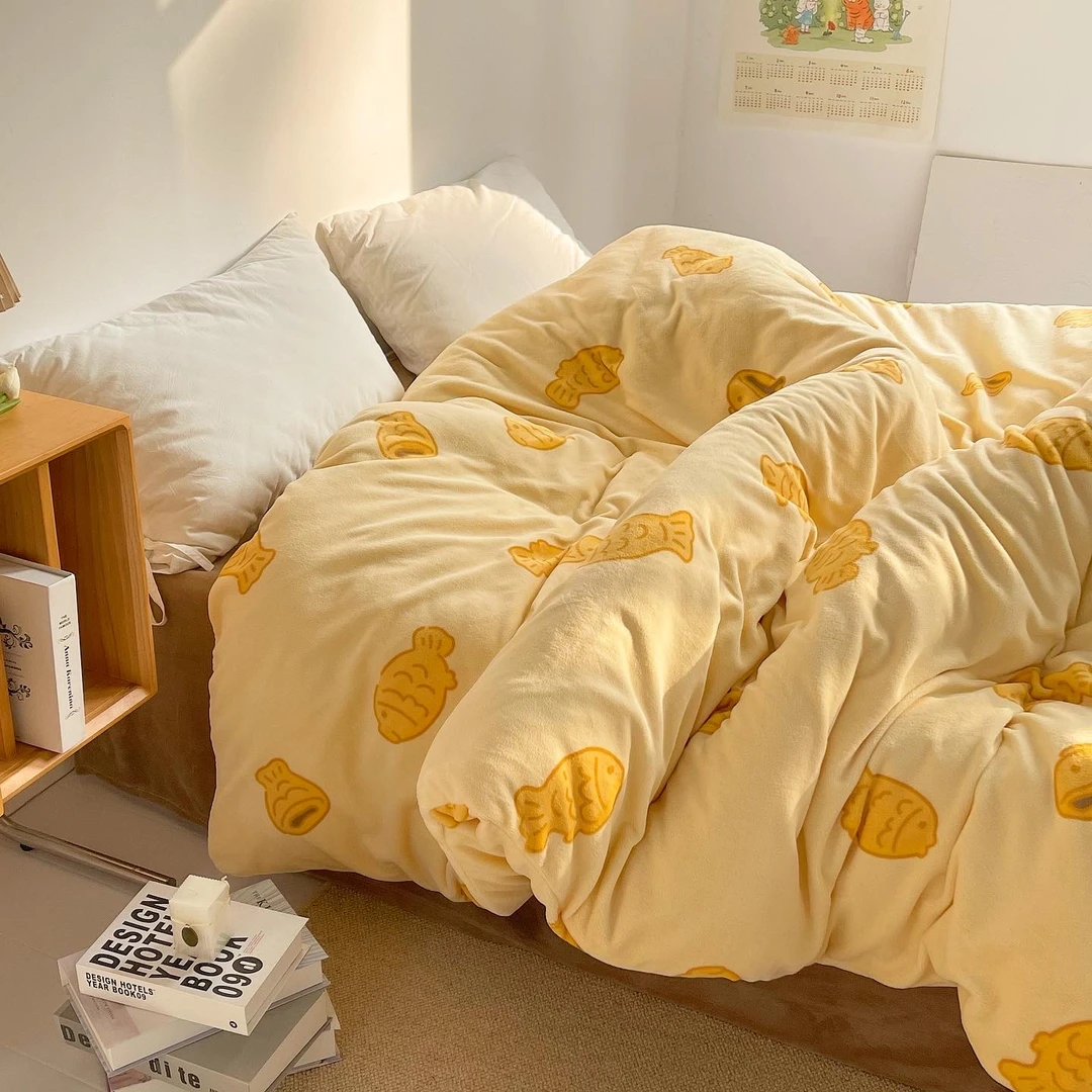 奶油绒被套可爱毛绒被罩单件冬季单双人保暖学生宿舍柔软日式单人