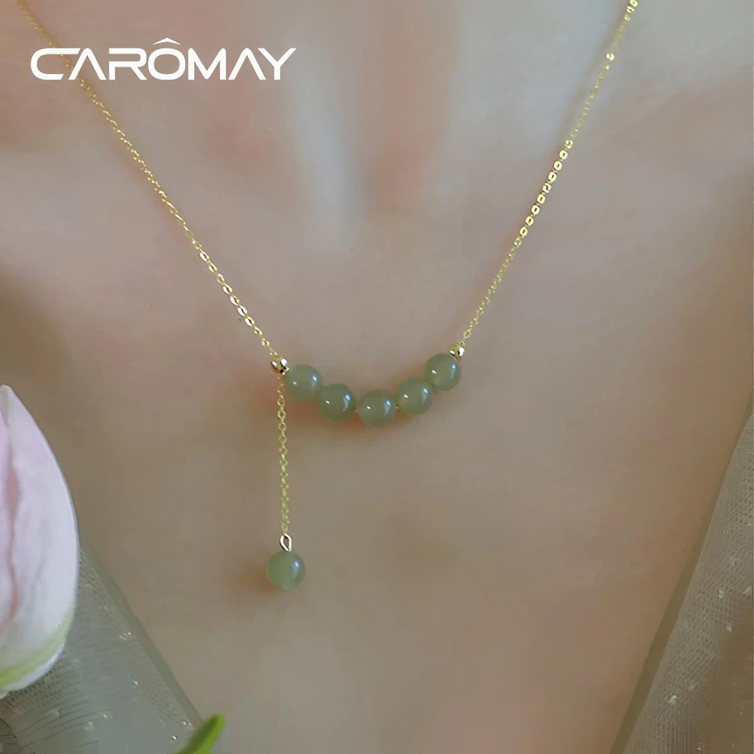 气质时尚和田玉项链三生三世五福坠链复古S925银女款颈链X8237