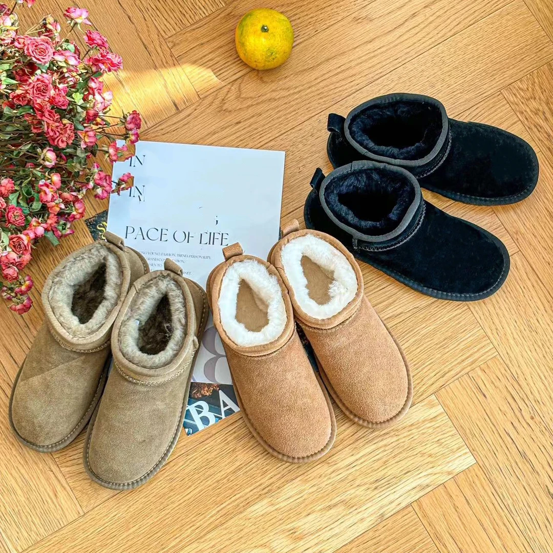 轩轩家【高货雪地靴】 高货皮毛一体百搭时尚简约百搭保暖雪地靴