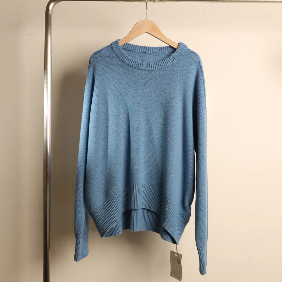 Z.blues【程人之美 】新款羊毛宽松无缝圆领毛衣女YZFRYM-508