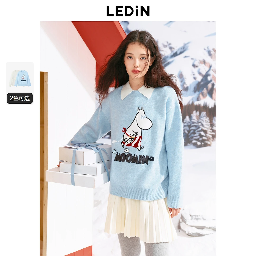 乐町×姆明合作系列圆领线套衫