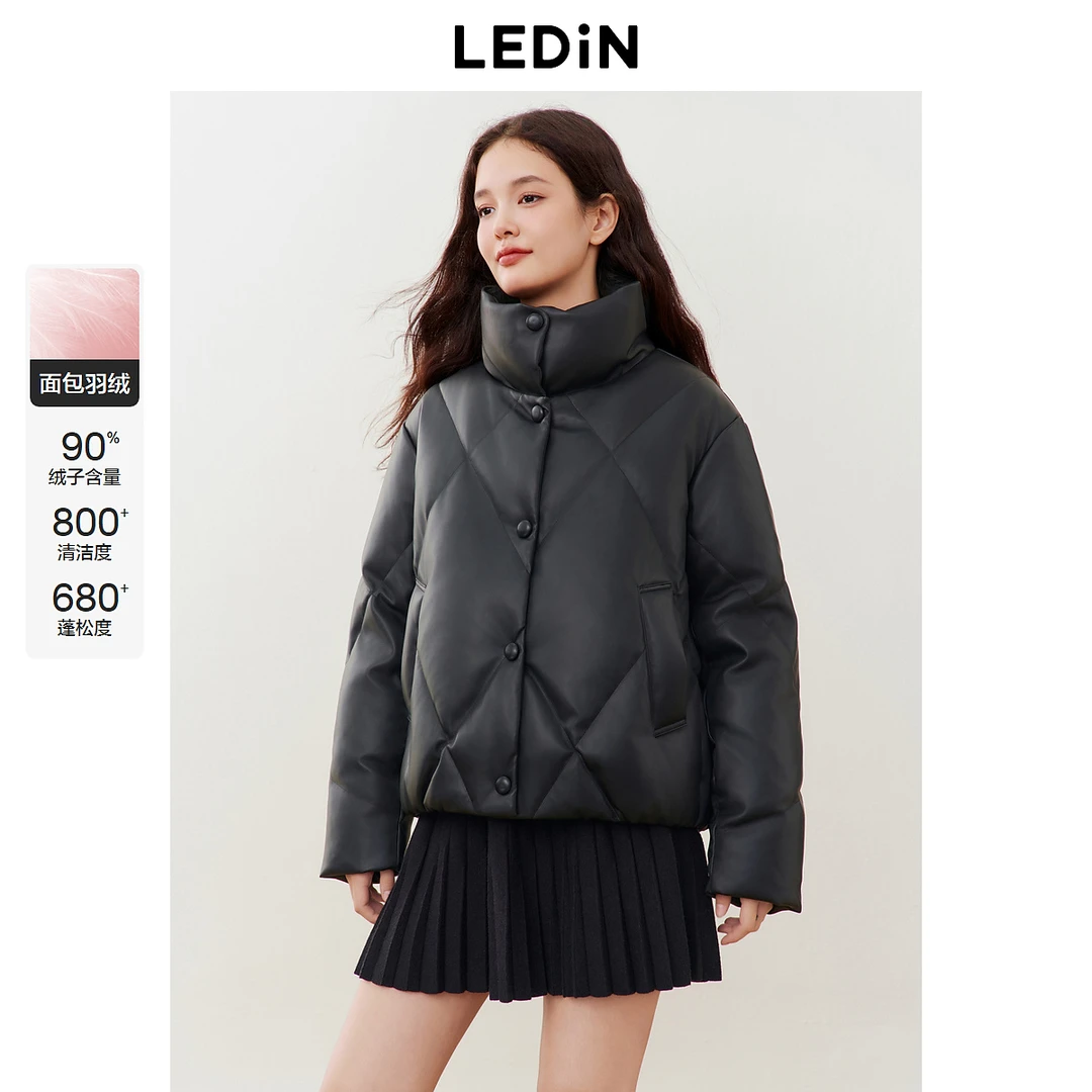 乐町PU短款面包羽绒服