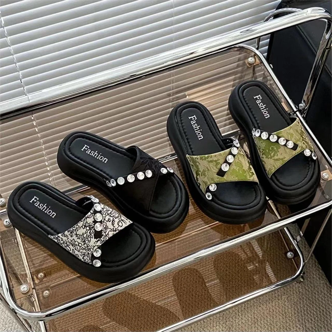 【斑比Banbi精选】2024新品潮流增高时尚百搭厚底休闲女鞋拖鞋