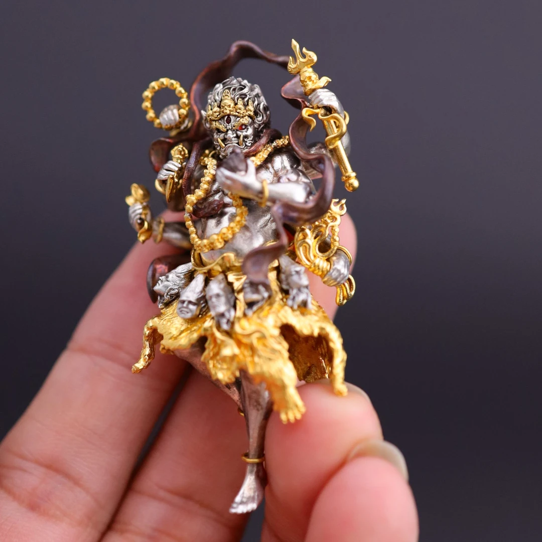 吊坠925银 【大黑天】手工藏传时尚饰品男士国风吊坠摆件白泽手作