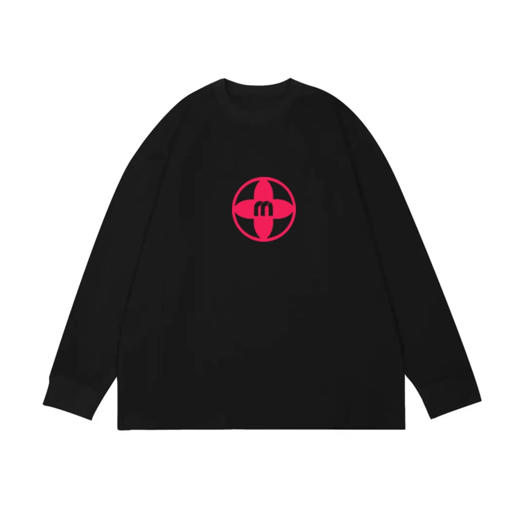 【260克纯棉】简约百搭植绒工艺宽松透气男女同款秋季长袖T打底-M