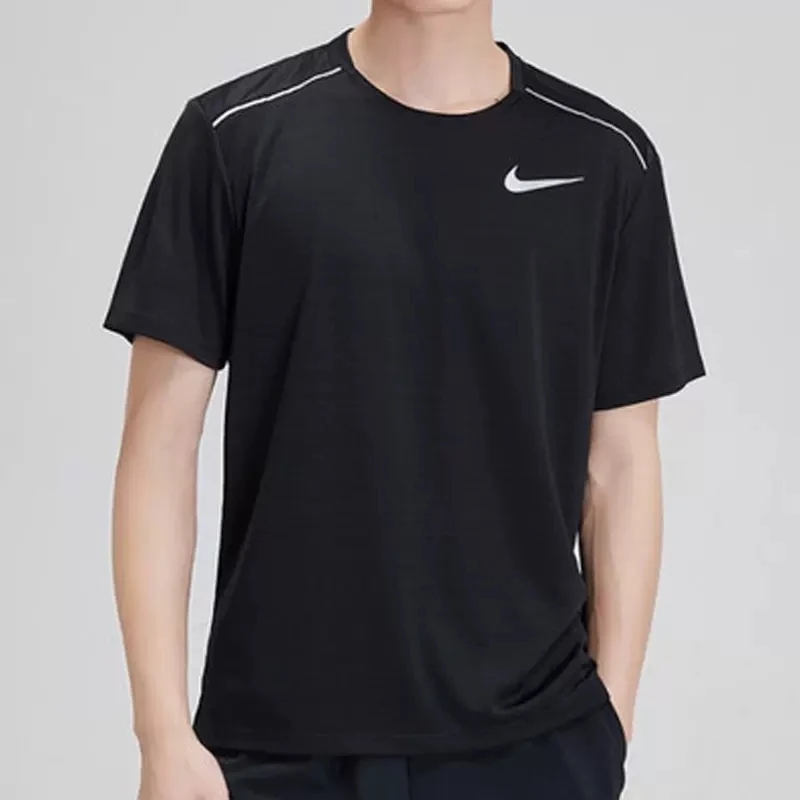 Nike/耐克 男子夏季速干运动短袖跑步训练透气圆领T恤AJ7566-010