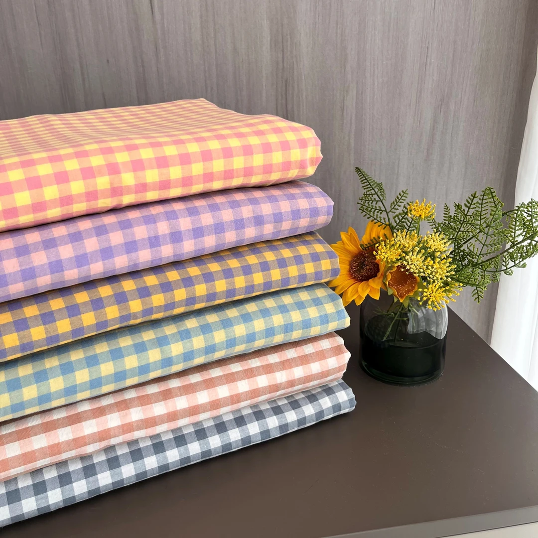 三只熊-单件在这里全棉色织水洗棉床单亲肤被套床单枕套成人格子