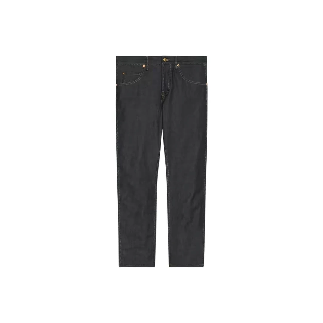 全新未使用 GUCCI/古驰 春夏时尚修身休闲百搭锥形牛仔裤蓝色男士