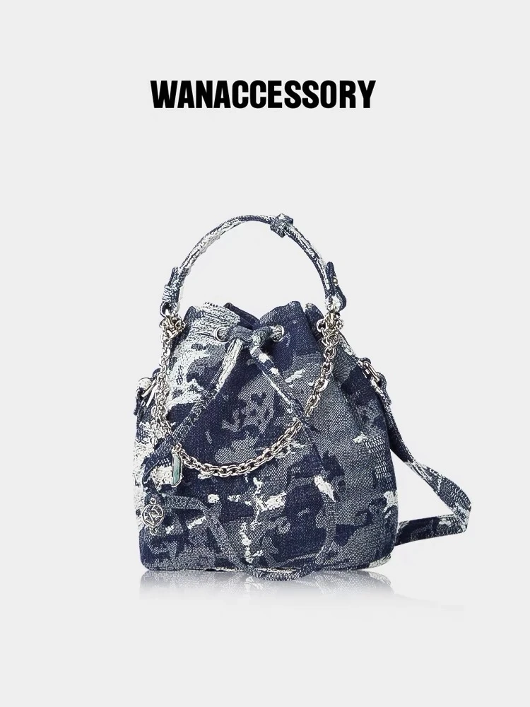WANACCESSORY万蔻限定换脸牛皮脸谱时尚肩挎女包