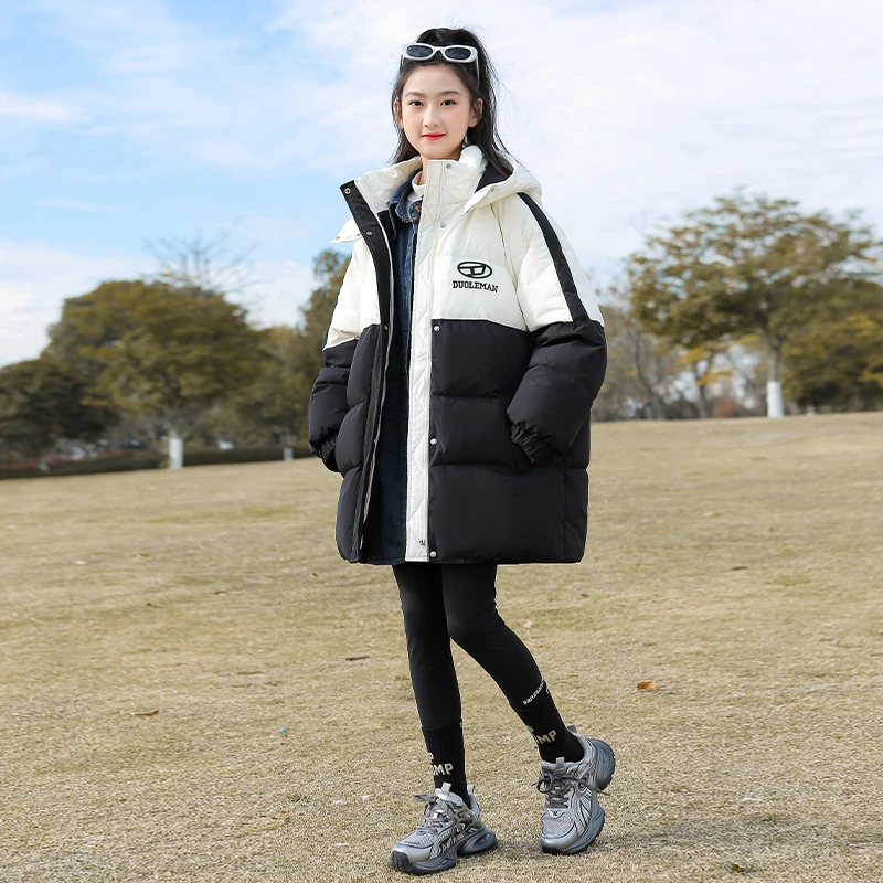 儿童羽绒服中长款2025新款儿童洋气加厚女孩高端大童冬季女童外套