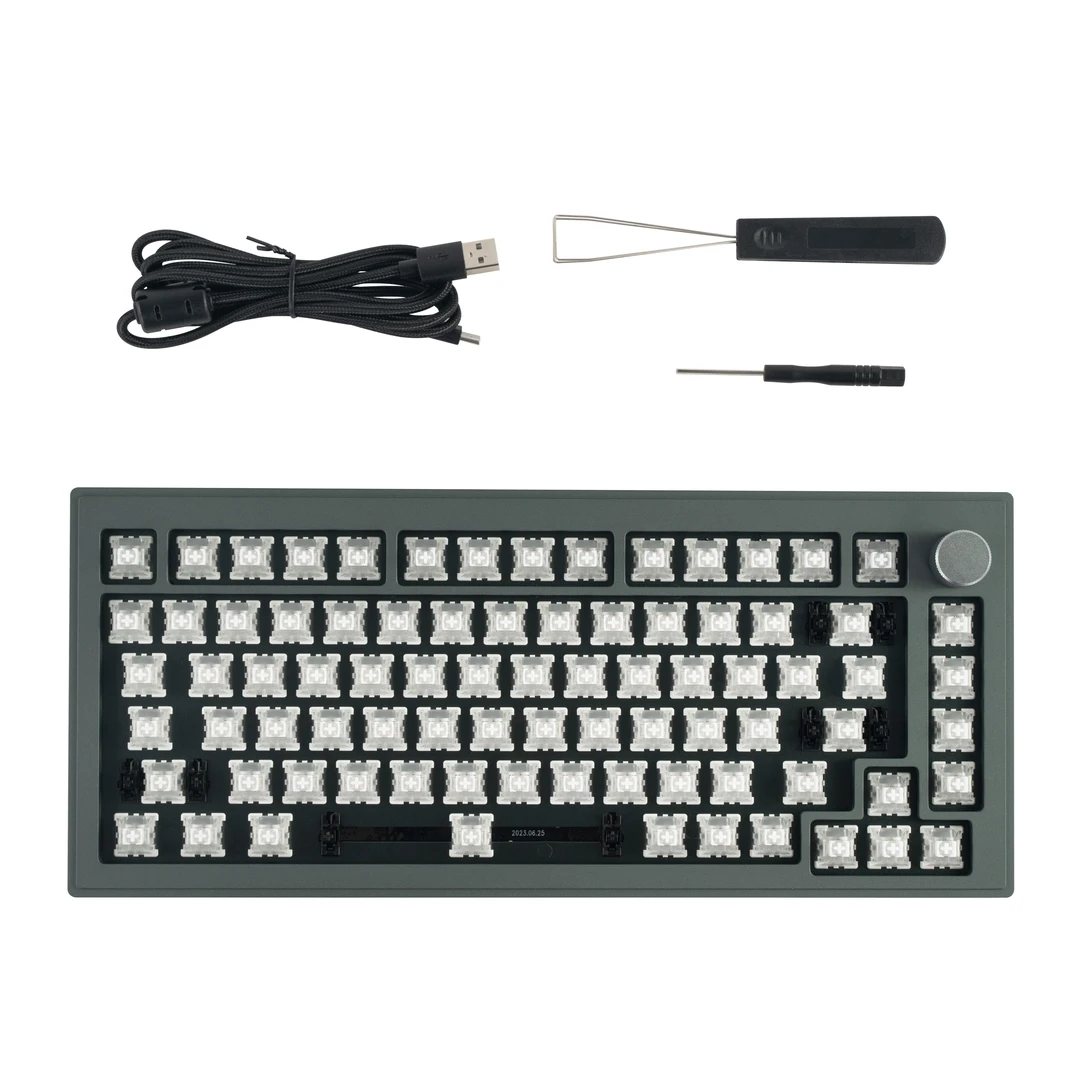 DrunkdeerA75pro/G65CNC阳极氧化喷砂6063铝PVD镀银铝壳板