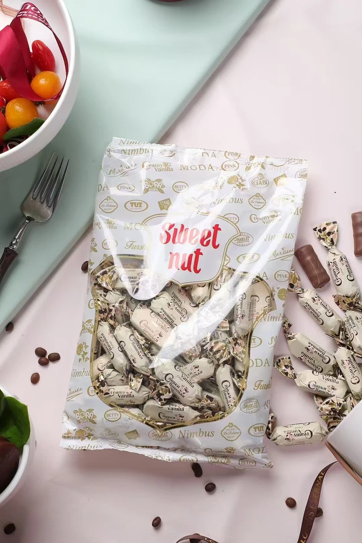 俄罗斯正品阿索夫奶糖香草味糖果牛奶巧克力夹心糖喜糖零食年货