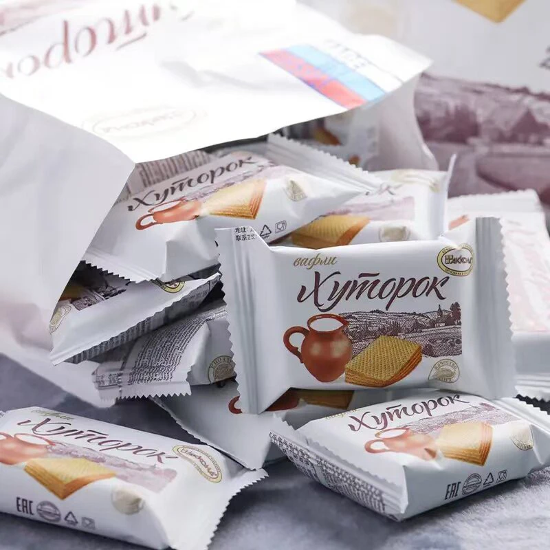 俄罗斯进口阿孔特小农庄威化饼干408克/袋小包装美味