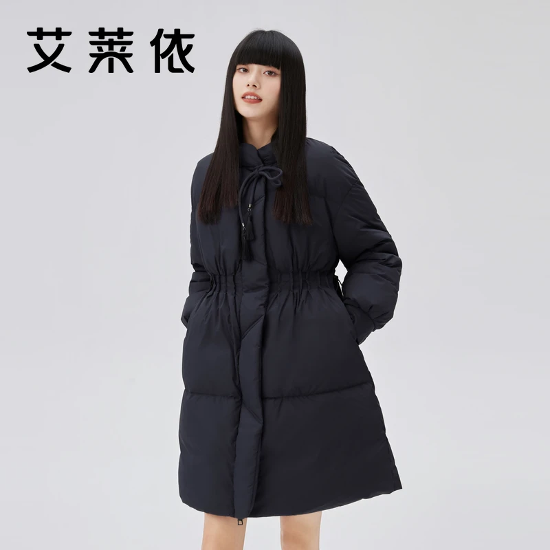 艾莱依冬季新款羽绒服女中长款国风复古经典时尚爆款防风外套1387