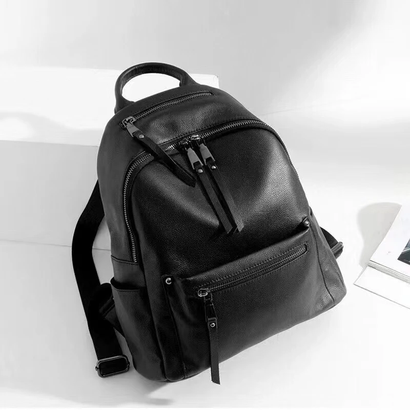 【双肩背包】头层牛皮双肩背雅丹时尚小牛皮超软双肩包-8888女士