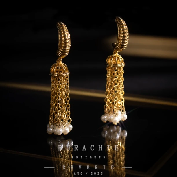 铜合金仿珍珠耳饰 【1888】老牌手工坊 经典鸟笼奈