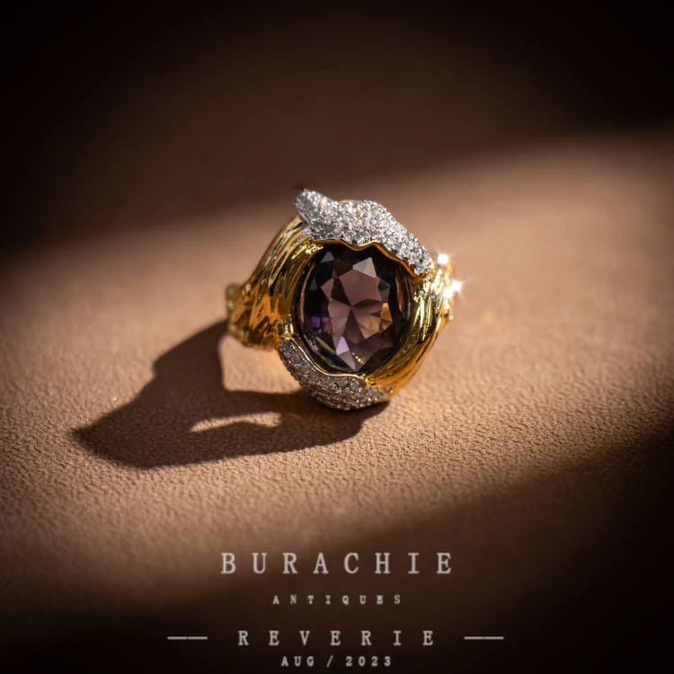 铜合金仿水晶戒指 【7265】巴黎高珠鉴赏汪洋 彗星2.03紫 闪亮