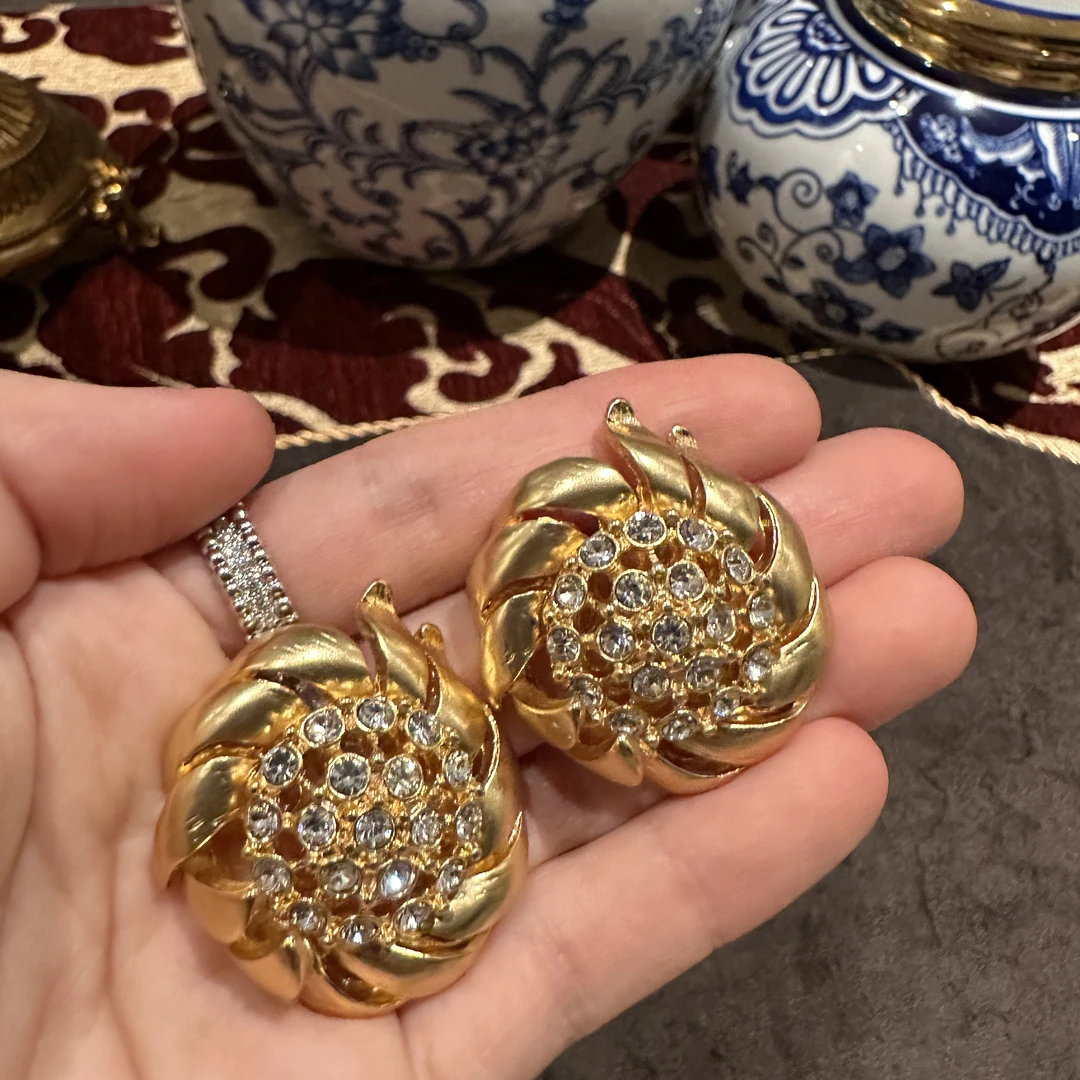 铜合金仿水晶耳饰 宋宋自留  金融风暴耳钉【7618】