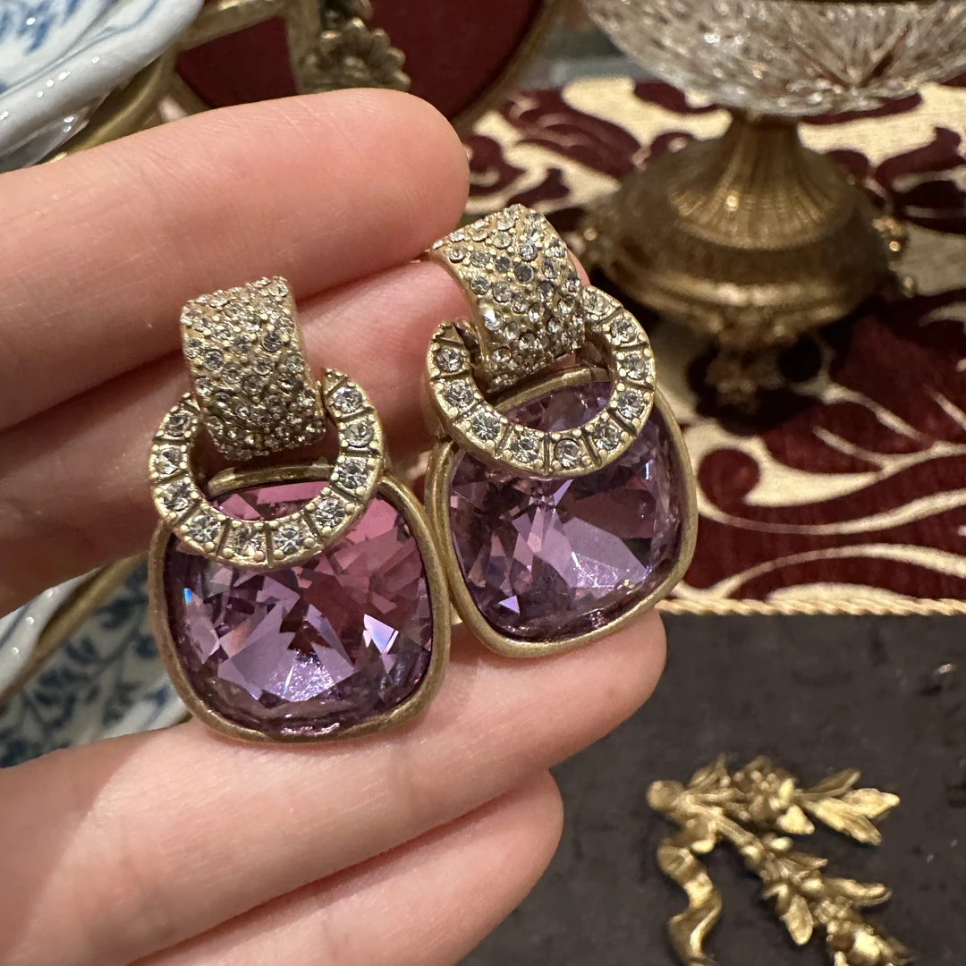 铜合金仿水晶耳饰  【8457】意｜精品店 高级即视感闪烁