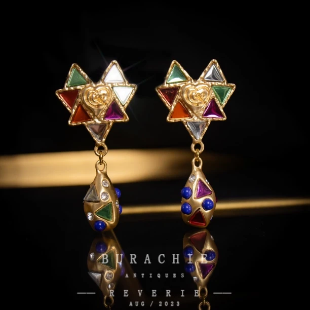 铜合金仿水晶耳饰 周年珍藏英【6003】｜经典原标克拉款CrownFrett