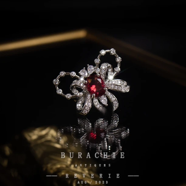 铜合金仿水晶戒指 【5086】英｜经典原标克拉收CrownFrett工匠流光