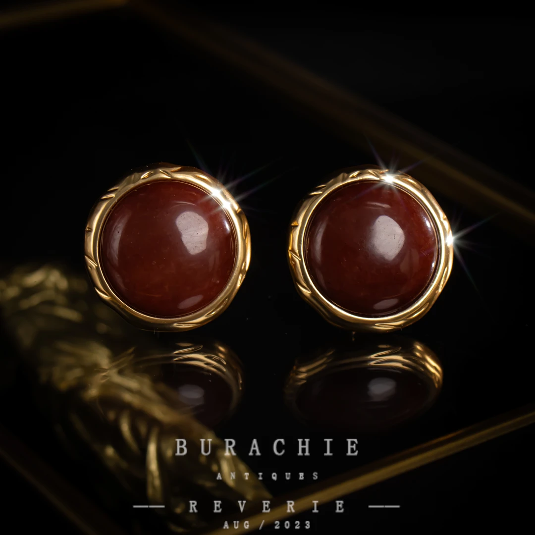 铜合金仿水晶耳饰 【7395】店主珍藏1950巴黎珠风格红章致敬香奶奶