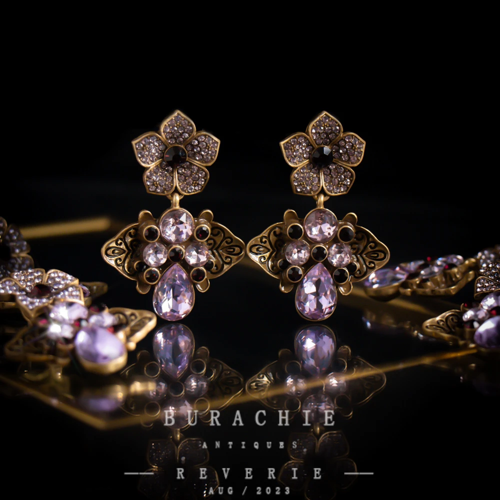 铜合金仿水晶耳饰 【8901】周年珍藏英｜经典原标克拉款CrownFrett