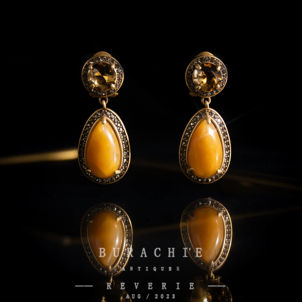 铜合金仿水晶耳饰 【9550】周年珍藏英｜经典原标克拉款CrownFrett