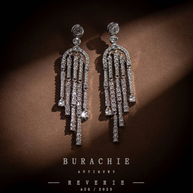 铜合金仿水晶耳饰 【5446】古卓珠即视感是星辰碎落进天海