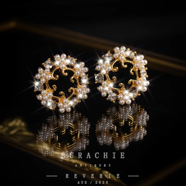 铜合金仿珍珠耳饰 【1835】｜Lairou Patai卡梅奥花园太美了耳钉