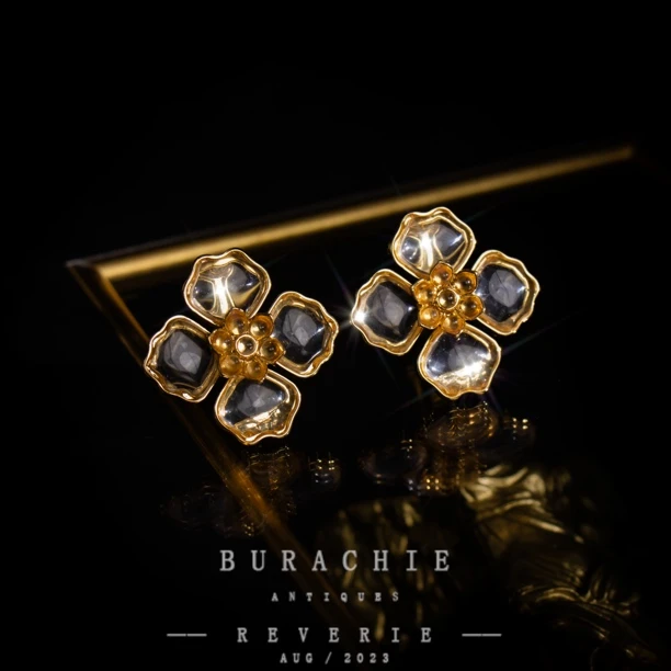 铜合金仿水晶耳饰 【3401】周年珍藏英｜经典原标克拉款CrownFrett