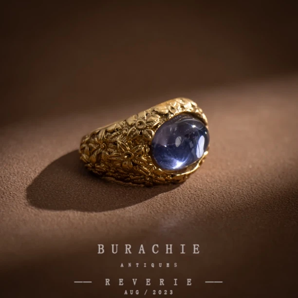 铜合金仿水晶戒指 【9456】 小众设计品牌紫色多宝