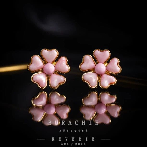 铜合金仿水晶耳饰 【6224】安娜老奶奶家|粉粉嫩嫩少女心/